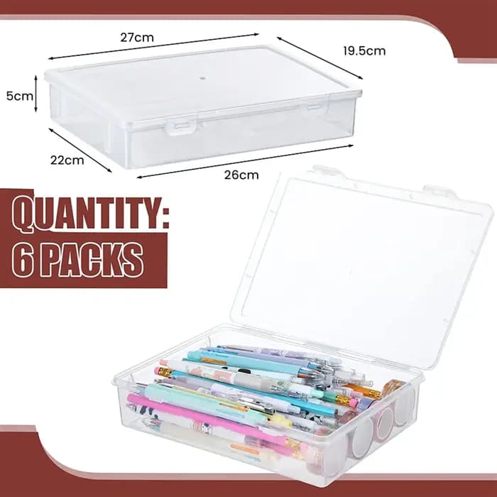 6 boîtes de rangement en plastique avec couvercle