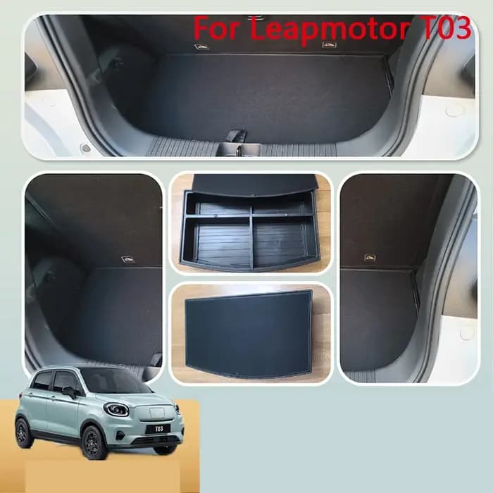 Boîte de rangement de coffre pour Leapmotor T03 2024 2025, avec couvercle, boîte de rangement avant