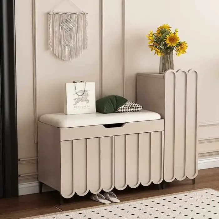 Meuble à chaussures vertical 2 niveaux pour filles, rangement moderne pour entrée, placard de rangem