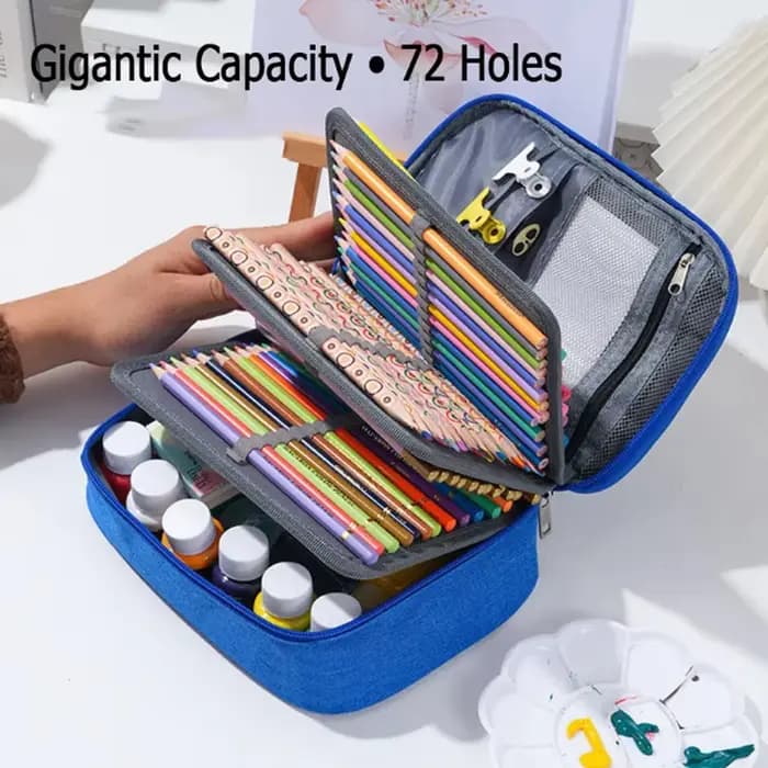 Sac de rangement pour crayons de couleur à 72 trous
