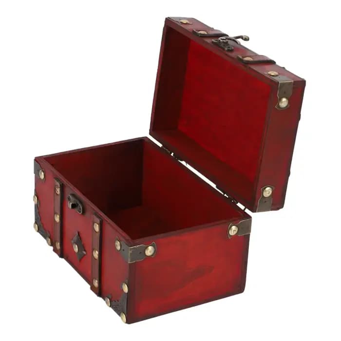 2X coffre au trésor rétro boîte de rangement en bois Vintage organisateur de bijoux de Style Antique