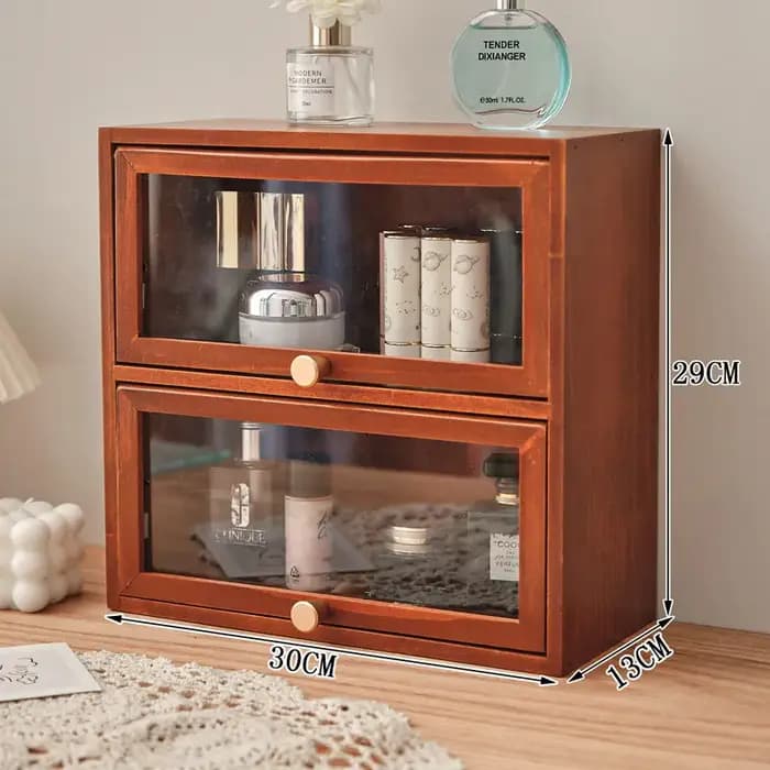 Armoire de rangement en verre de bureau de style rétro