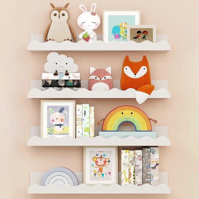 Étagère murale Boho, étagère flottante en bois pour chambre d'enfants