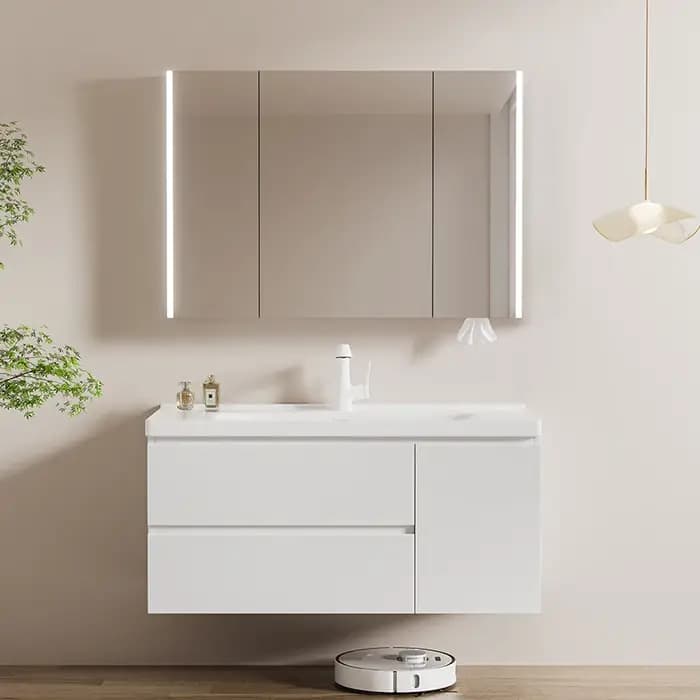 Designs organisés armoires de salle de bain tiroirs vanités conteneurs de rangement