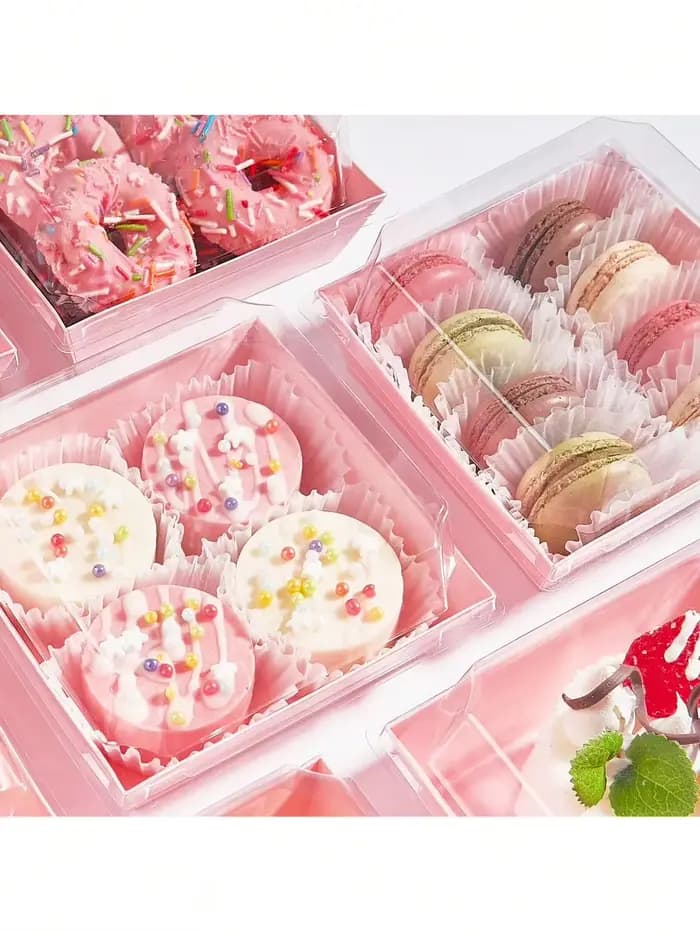 20 boîtes à desserts avec couvercles transparents