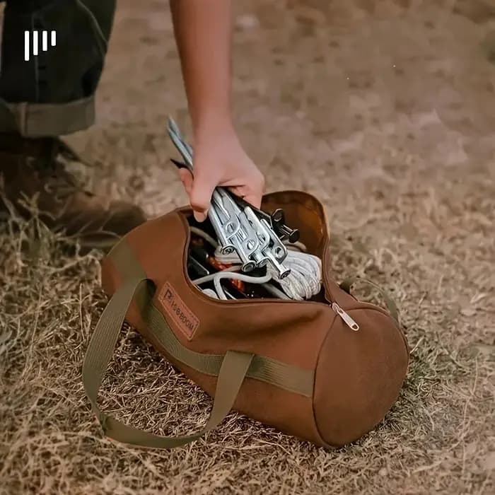 Sac de rangement pour outils de Camping, sac cylindrique de grande capacité pour piquet de tente, sac léger pour support de clous au sol pour Camping en plein air
