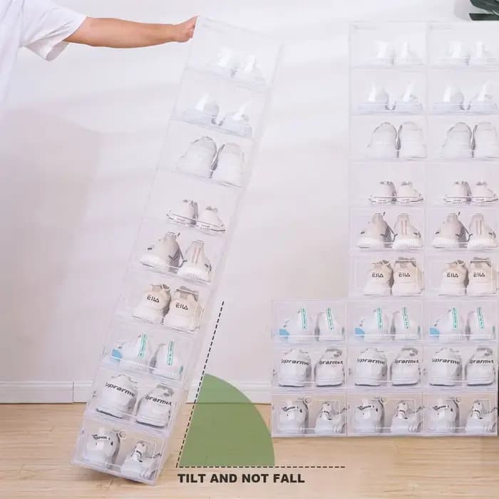 Boîte à Chaussures Transparente en Plastique Empilable