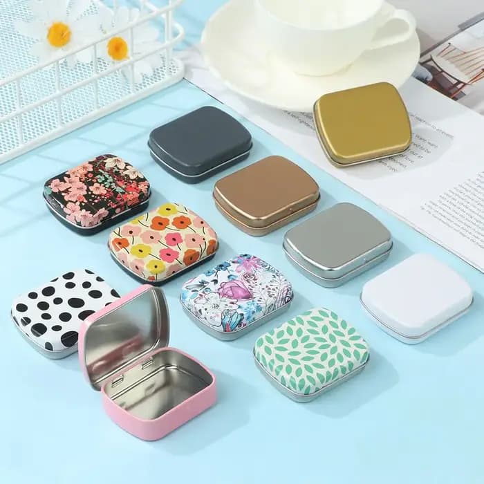 Mini conteneur portable à charnière en métal africain 18/boîte