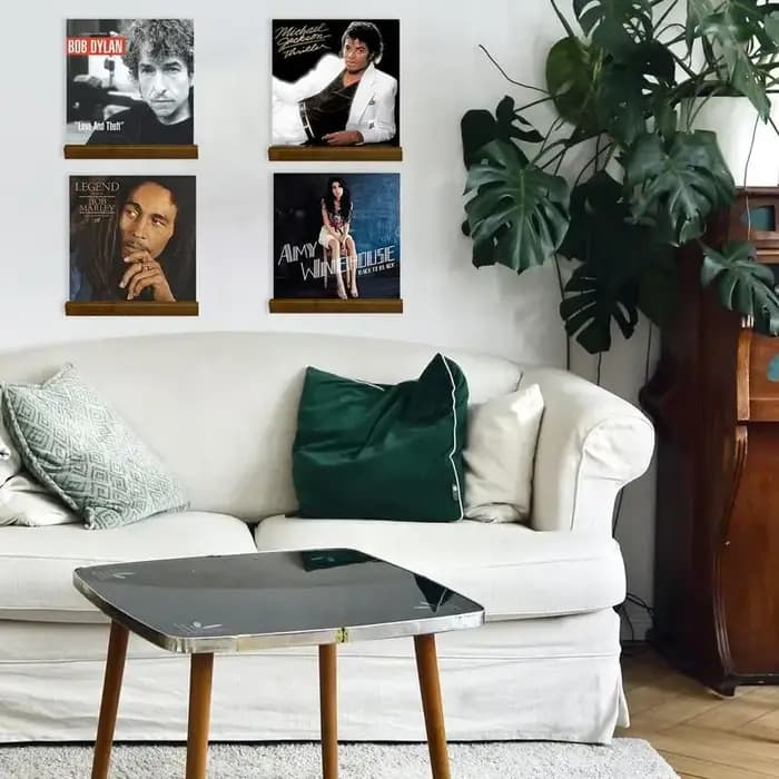 Étagères de disque en bois à montage mural