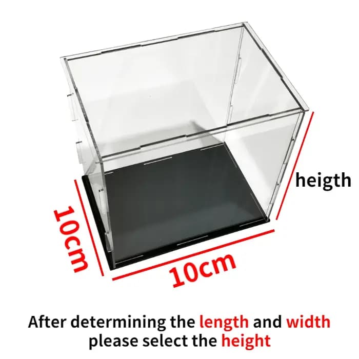 Vitrine en acrylique transparente, boîte en plastique, boîte de rangement cube, petite vitrine à ass