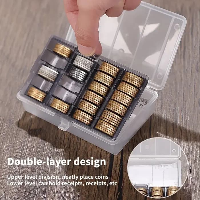 Boîte de rangement de pièces de monnaie multifonctionnelle