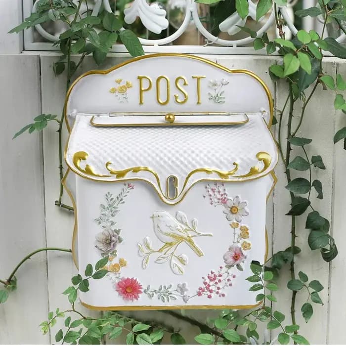 Boîte aux lettres murale en fer forgé en métal de Style européen