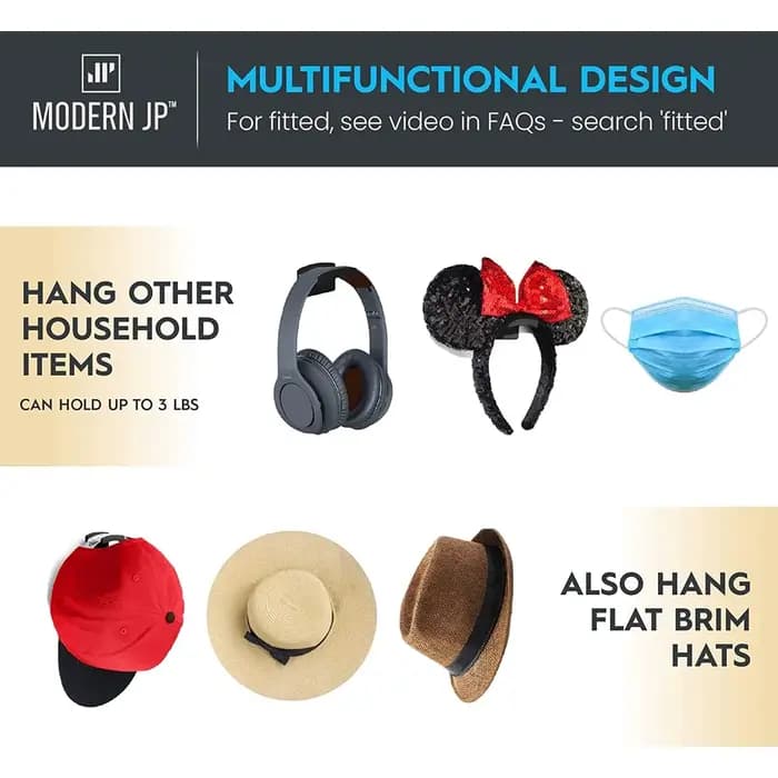 10 pièces porte-casquettes nouveau capuchon de Baseball crochet noir conception Simple support de chapeau