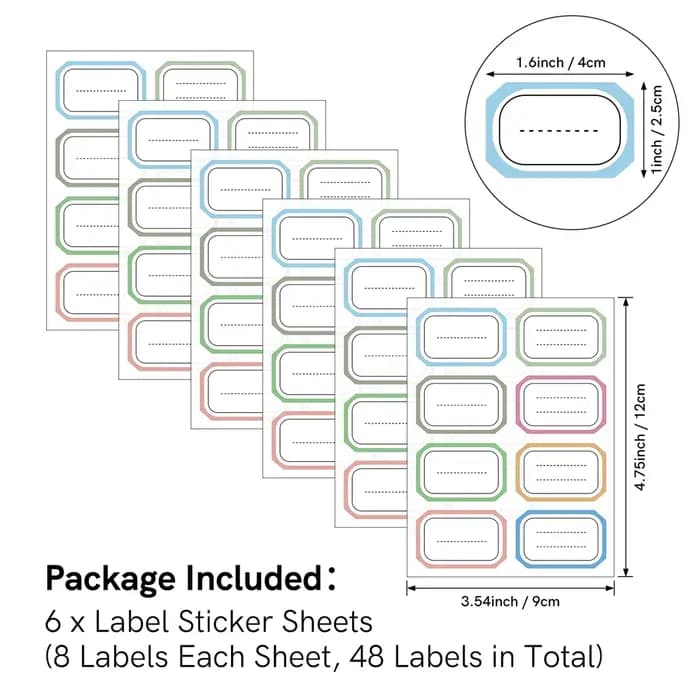 Enveloppes de rangement en plastique avec autocollants d'étiquettes colorées