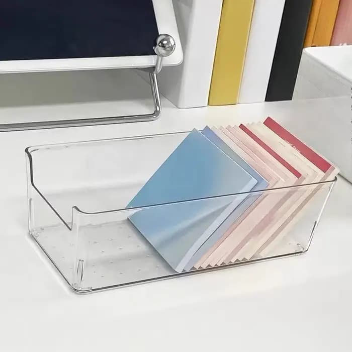 Boîte de rangement transparente multifonctionnelle-bureau de bureau Durable