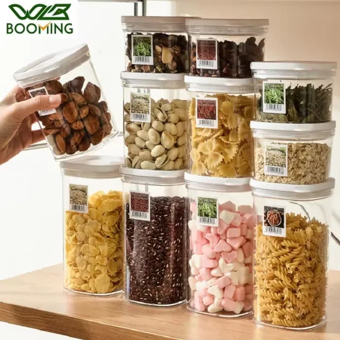 Boîtes de rangement empilables en plastique scellées pour cuisine