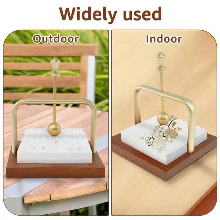 Porte-serviettes de Table en bois avec bras en métal lesté