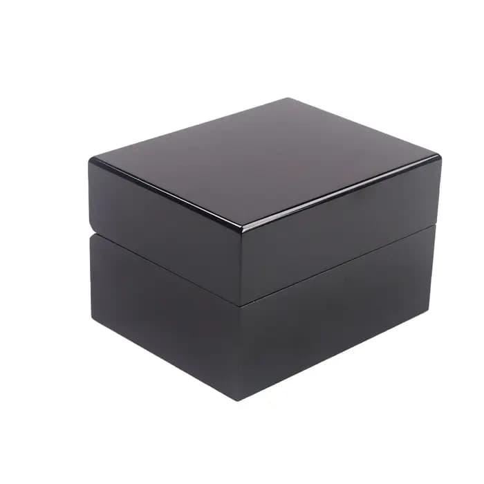 Boîte à montre de luxe en bois noir laqué avec coussin en cuir PU et étui cadeau pour le voyage