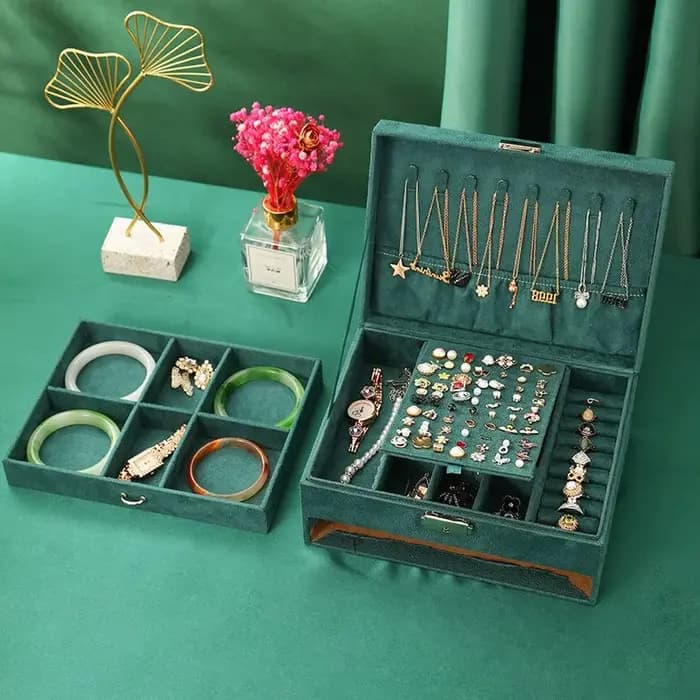 Boîte à bijoux en flanelle LENNIK avec serrure