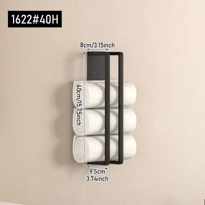 Porte-serviettes mural pour salle de bain, organisateur de rangement pour rouleaux de papier toilett