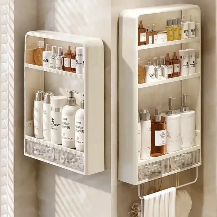 HOStorage T1 HOWash-Table Murale Non Perforée pour Stockage de Produits de Soins de la Peau