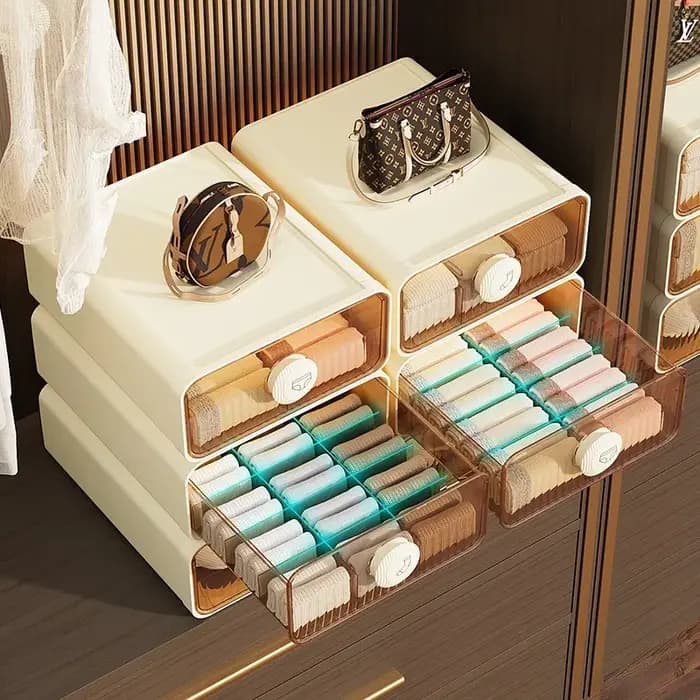 Boîte de rangement transparente pour sous-vêtements