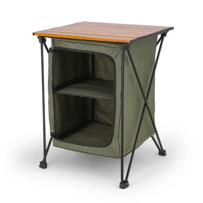 Armoire de rangement pliable pour le camping en plein air – Table et armoire multifonctionnelles portables en alliage d'aluminium à double usage pour le camping