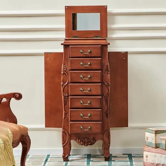Armoire à bijoux en bois massif
