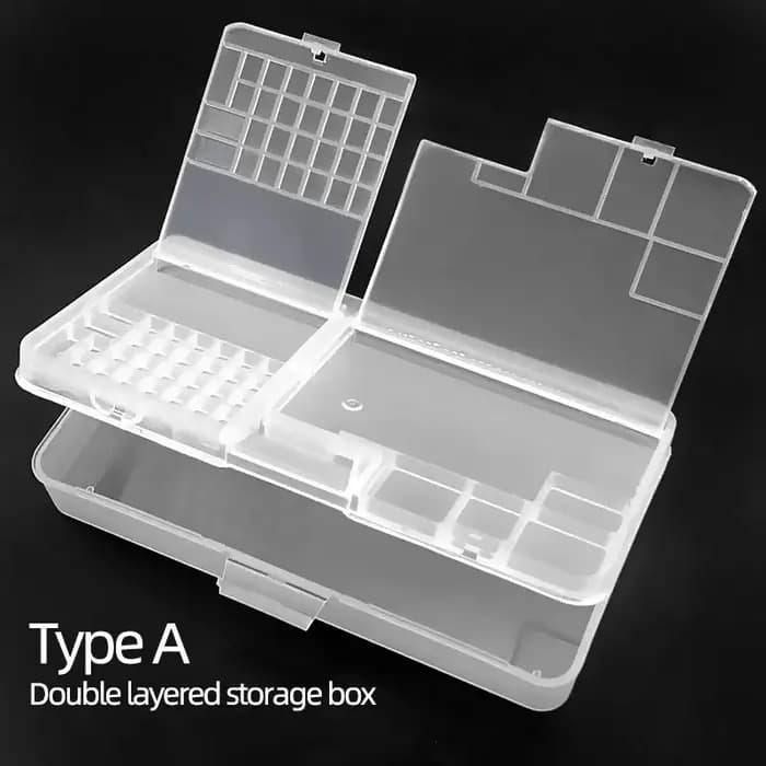 Boîte de rangement en plastique transparent pour petits accessoires à vis, composants électroniques, grille de classification des outils