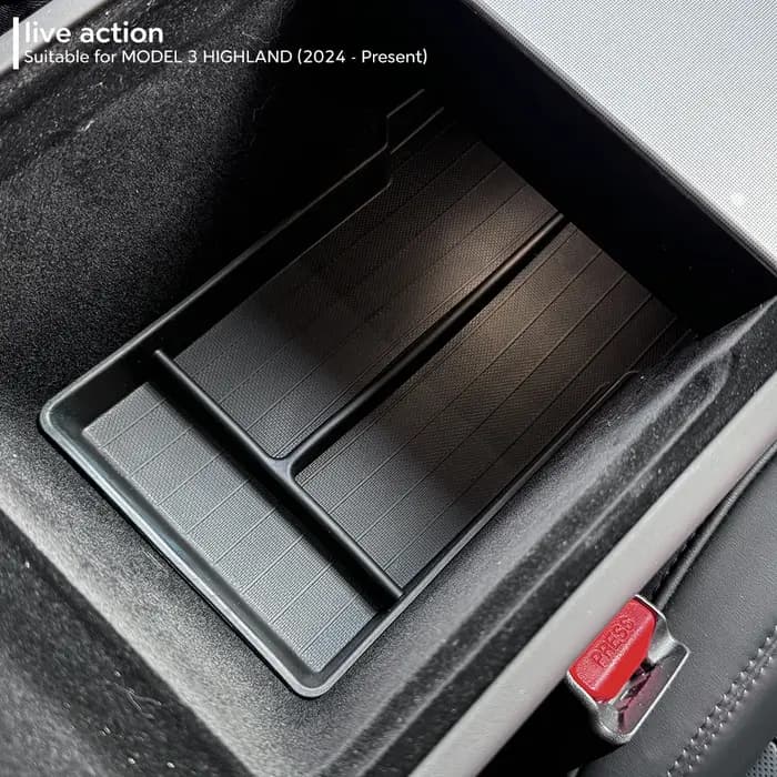 TEKSY Pour Tesla Nouveau Modèle 3 HIGHLAND 2025 2026 Boîte de rangement pour accoudoir de console centrale