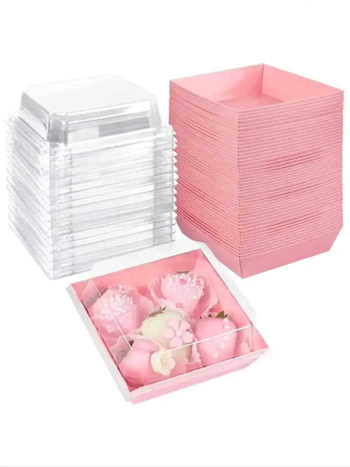 20 boîtes à desserts avec couvercles transparents