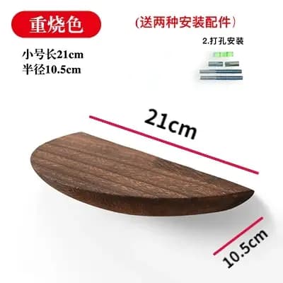 Étagère murale en demi-cercle en bois, arrière-plan, projecteur suspendu, présentoir, rangement, Org