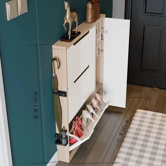Meuble à chaussures d'extérieur en bois blanc, style ferme, pour entrée, organisateur de chaussures moderne, mobilier de maison