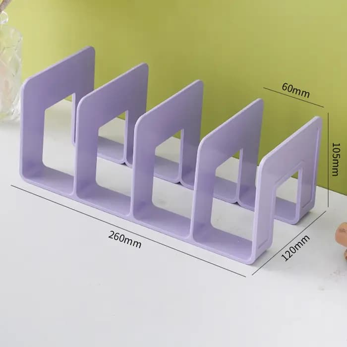 Support de rangement de livres à 4 compartiments