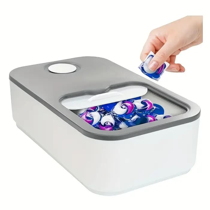 Conteneur de dosette de linge avec couvercle coulissant