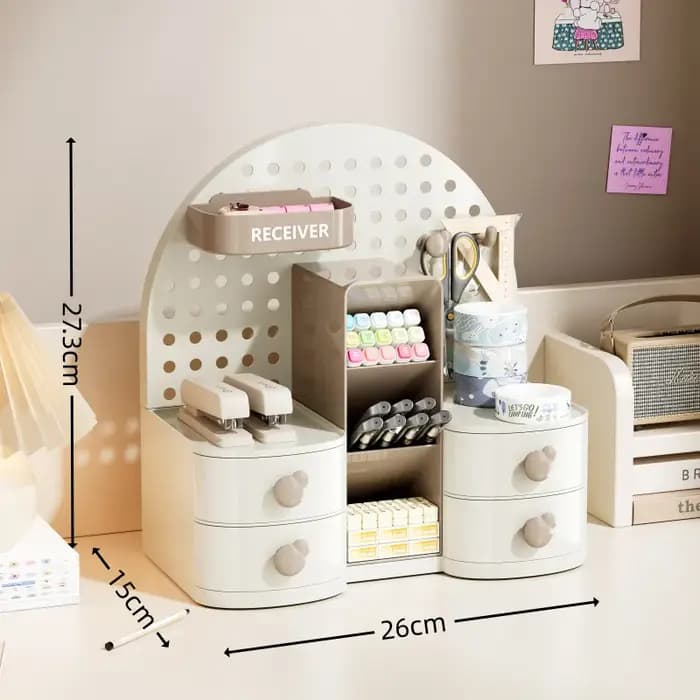 Organisateur de bureau créatif: boîte de rangement multifonctionnelle avec séparateurs de tiroirs, é