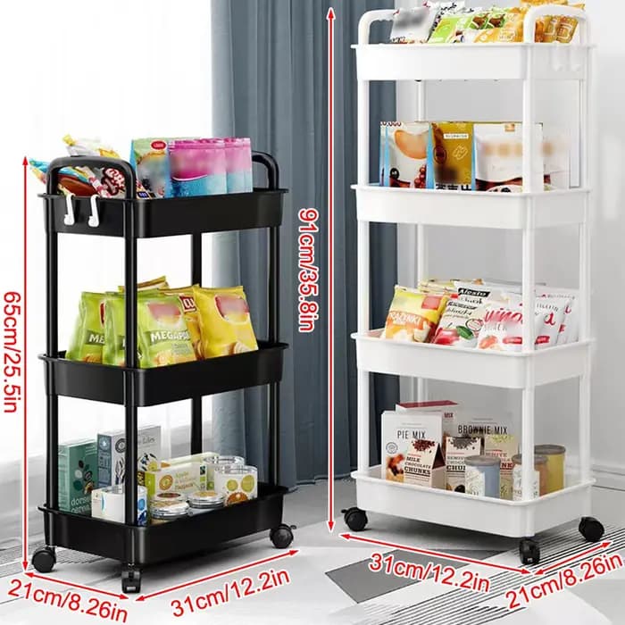 Support de rangement au sol pour chariot domestique