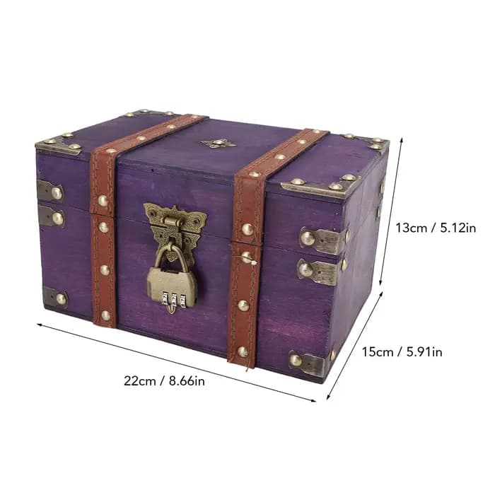 Coffret à trésors en bois vintage décoratif polyvalent