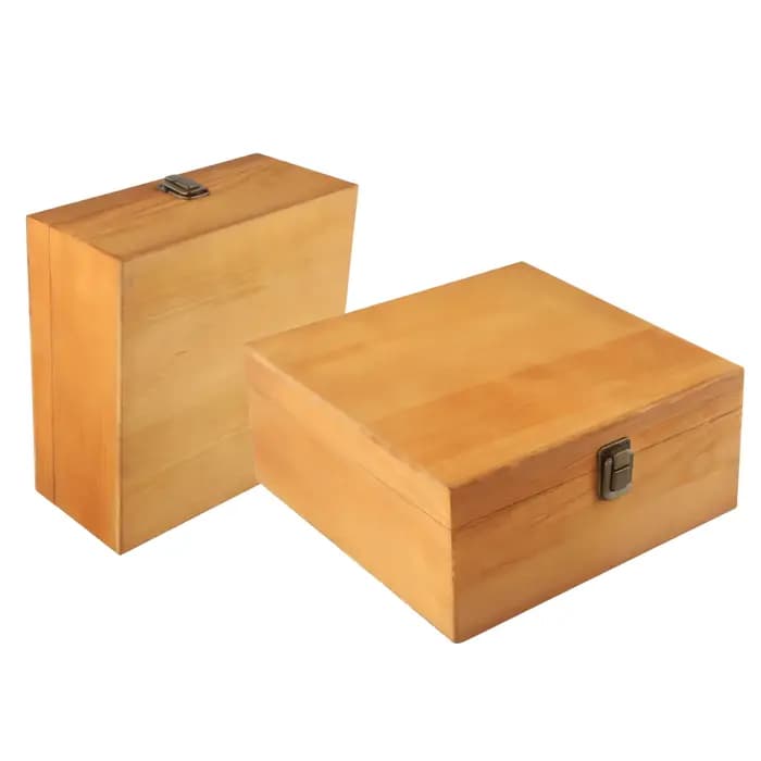 Boîte de Rangement Rectangulaire en Bois Massif