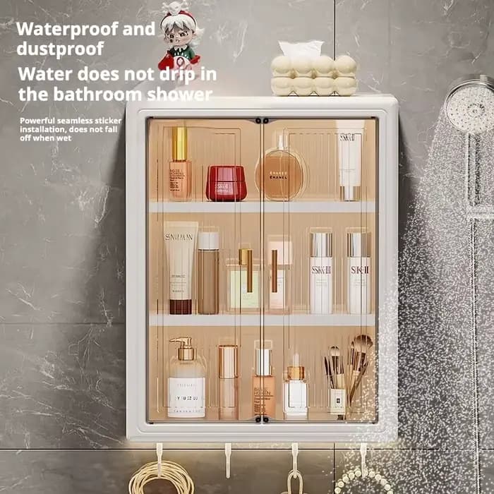 Étagère de salle de bain murale, organisateur magnétique adhésif sans perceuse, étagère de rangement
