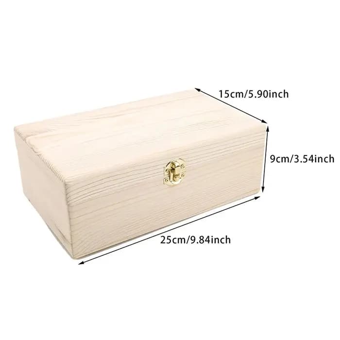 Coin couleur Pinus Sylvestris boîte de rangement rectangulaire en bois couvercle rabattable boîte-cadeau