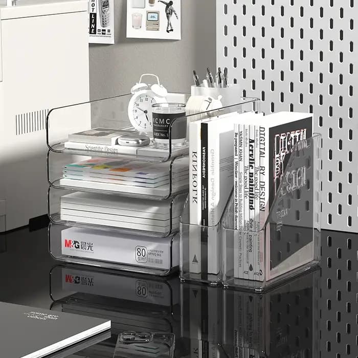 Organisateur de bureau avec 2 porte-fichiers verticaux