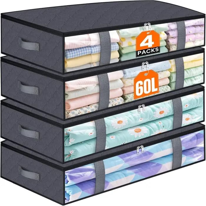 Paquet de 4 conteneurs de rangement sous le lit