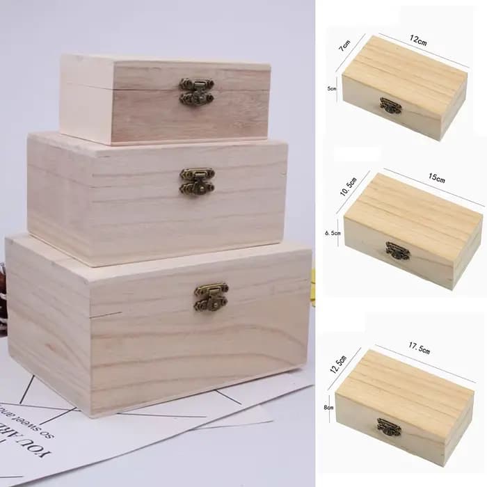 Boîte de rangement en bois avec couvercle