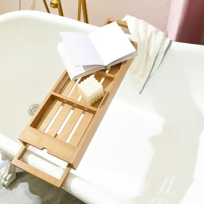 Étagère de bain en bambou