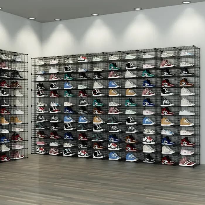 Étagère à chaussures suspendue en métal multicouche pliable