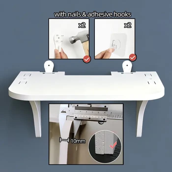 Étagère murale flottante avec crochet Routeur Caméra Barre d'alimentation Projecteur Décodeur Support de rangement suspendu Organisateur de bureau à domicile