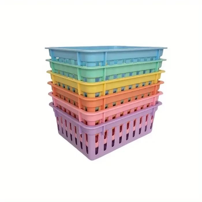 Lot de 6 boîtes de rangement carrées multifonctionnelles en plastique