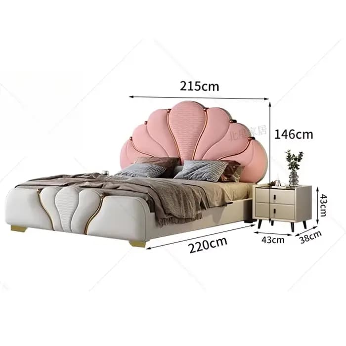Lit double de rangement multifonctionnel moderne pour chambre principale