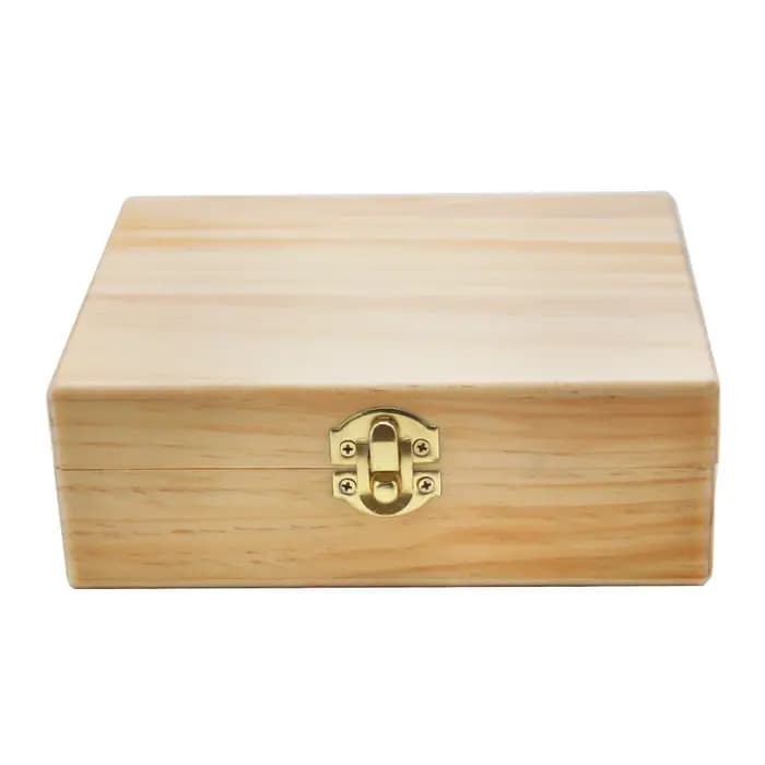 Boîte de rangement en bois avec plateau roulant